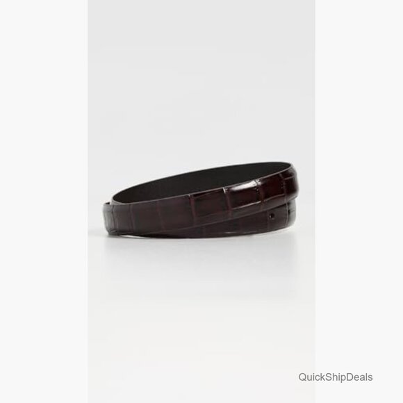 Leather Belt with Elongated Buckle, Women\'s Regular Fit